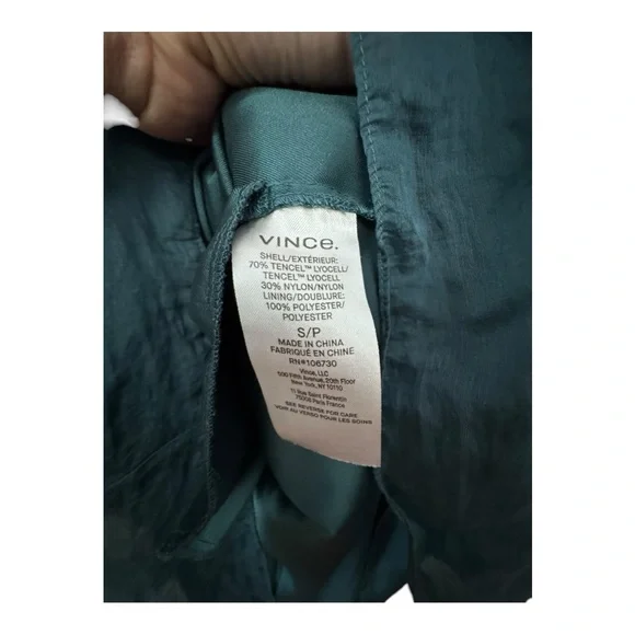 VINCE | $295 Smocked-Waist Gathered Skirt in Dark Blue Waltz, Size Small - Picture 9 of 11